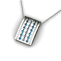 Genuine 0.78 ctw Aqua Marine & Diamond Pendant 14kt White or Yellow Gold 5.04g