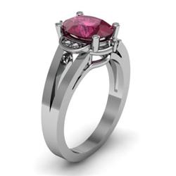 Genuine 1.61 ctw Ruby & Diamond Ring White or Yellow Gold 14kt 5.30g