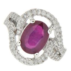 Genuine Ruby 3.5 ctw & Diamond Ring 14KTGold 7