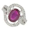 Image 1 : Genuine Ruby 3.5 ctw & Diamond Ring 14KTGold 7