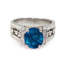 Genuine 4.14 Ctw Topaz Ring 14Kt White Or Yellow  Gold