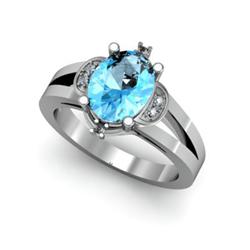 Genuine 1.66 ctwTopaz & Diamond Ring White or Yellow Gold 14kt 5.30g