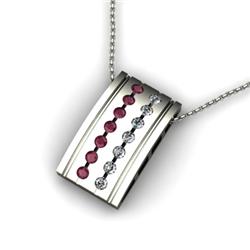 Genuine 0.57 ctw Ruby & Diamond Pendant 14kt White or Yellow Gold 4.04g