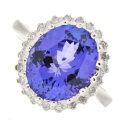 Genuine Tanzanite (Zoisite) 4.95 ctw & Diamond Ring 14KTGold 6