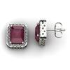 Image 1 : Genuine 3.50 ctw Ruby & Diamond Earring 14kt White or Yellow Gold 3.25g