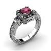 Image 1 : Genuine 1.88 ctw Ruby Cushion Engrave & Diamond Ring 14kt White or Yellow Gold 6.02g