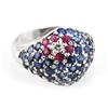 Image 1 : Genuine Ruby & Blue Sapphire 4.43 ctw & Diamond Ring 14KTGold 6
