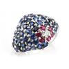 Image 2 : Genuine Ruby & Blue Sapphire 4.43 ctw & Diamond Ring 14KTGold 6