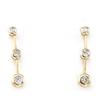 Image 1 : Genuine 0.32 Ctw White Diamond 3 Raw Dangling Earring 14K Yellow Gold 2.72G