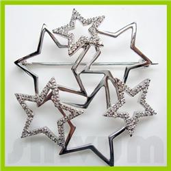 Genuine 0.36 ctw 14K Diamond Studded Fashion Brooch HI I1