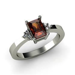 Genuine 0.86 ctw Garnet & Diamond Ring 14kt White or Yellow Gold 4.47g