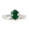 Image 1 : Genuine  Emerald  1.31 ctw  Diamond Ring  10KT  3.62g  RS6.5
