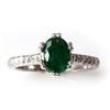 Image 2 : Genuine  Emerald  1.31 ctw  Diamond Ring  10KT  3.62g  RS6.5