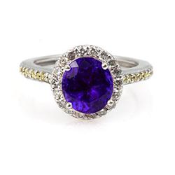 Genuine 2.35 Ctw Tanzanite (Zoisite) Ring 14Kt White Or Yellow  Gold
