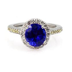 Genuine 2.30 Ctw Sapphire Ring 14Kt White Or Yellow  Gold
