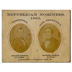 Lincoln & Hamlin 1860 Election Jugate