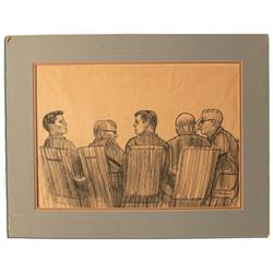 Sirhan Sirhan Original Courtroom Sketch