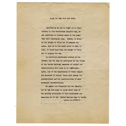 Henry Wallace Signed Speech 1942