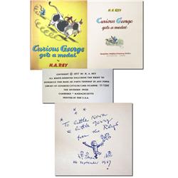 H.A. Rey Signed ''Curious George'' Sketch