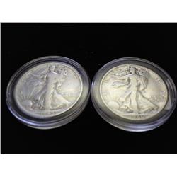 1945-S & 46 WALKING LIBERTY HALF DOLLARS