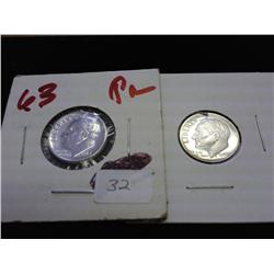 2-1963 SILVER ROOSEVELT DIMES PROOF