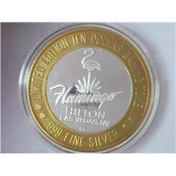 FLAMINGO HILTON CASINO $10 SILVER TOKEN (UNC)