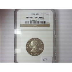1980-S SBA DOLLAR NGC PF69 ULTRA CAMEO