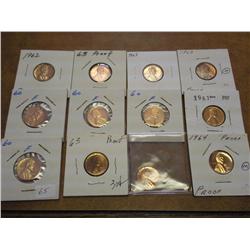 12 ASSORTED 1960-64 LINCOLN CENTS PROOF