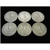 Image 2 : 6 ASSORTED 50'S WASHINGTON SILVER QUARTERS
