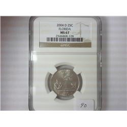 2004-D FLORIDA QUARTER NGC MS67