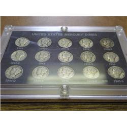 15 COIN MERCURY DIME SHORT SET (AS SHOWN)