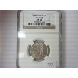 2008-D SMS HAWAII QAURTER NGC MS66
