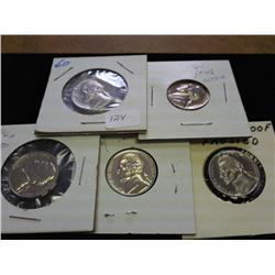 5 ASSORTED 1960'S JEFFERSON NICKELS PROOF