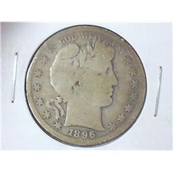 1896-S BARBER HALF DOLLAR (VERY GOOD) (KEY DATE)