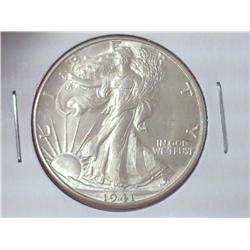 1941-D WALKING LIBERTY HALF DOLLAR (AU58)