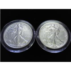 2-1943 WALKING LIBERTY HALF DOLLARS
