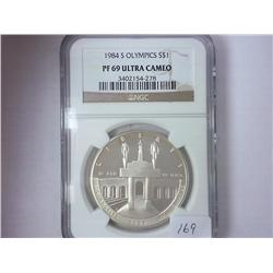 1984-S OLYMPICS SILVER DOLLAR NGC PF69 ULTRA CAMEO