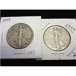 2-1944 WALKING LIBERTY HALF DOLLARS