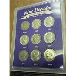9 DECADES OF AMERICAN NICKELS (AS SHOWN)