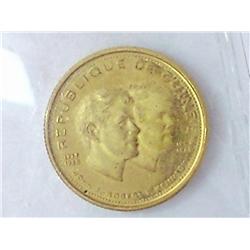 GUINEA UNIFACE TRIAL STRIKE GOLD 1000 FRANCS PROOF