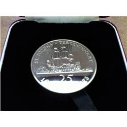 1973 ST. HELENA 25 PENCE PROOF STERLING SILVER