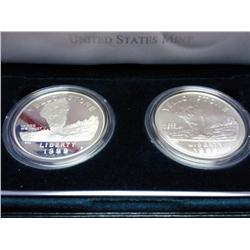 1999 YELLOWSTONE 2 COIN SET PF & UNC