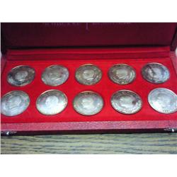 1969 TUNISIA 10 COIN PF SET STERLING SILVER