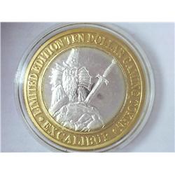 EXCALIBUR CASINO $10 SILVER TOKEN (UNC)