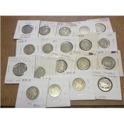 19 ASSORTED 1935-37 BUFFALO NICKELS VARIOUS GRADES