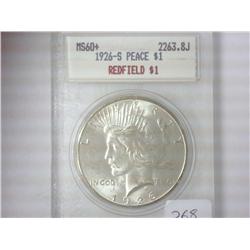 1926-S PEACE DOLLAR BLANCHARD MS60+ REDFIELD