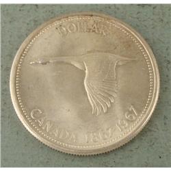 1967 Canada UNC Dollar, Flying Goose -Nice Coin