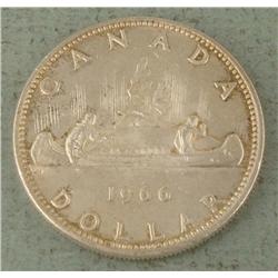 1966 Canada Silver Dollar, Hi Grade Proof-Like Finish