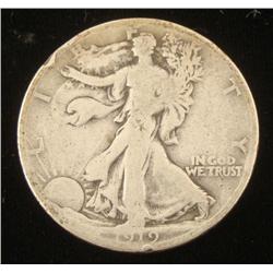 1919-S Walking Liberty Silver Half Dollar, Semi-Key