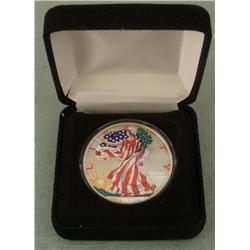 2001 American Silver Eagle Dollar Colorized w/ Case